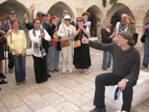 Simcha with fans in Jerusalem