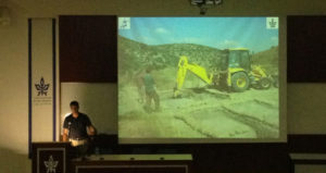 Professor Goren defending “bulldozer archaeology”