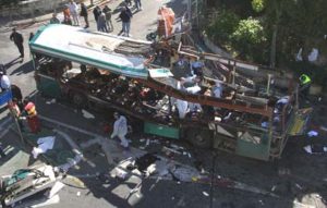 Rejecting the "Zionist narrative": blown up Israeli civilian bus