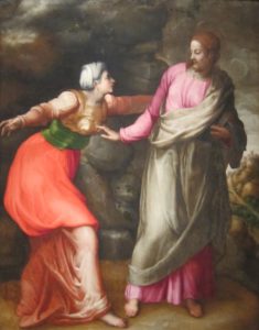 Noli Me Tangere – Battista (16th century). Jesus touching Mary the Magdalene. Metaphor or history?